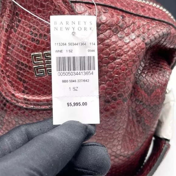 GIVENCHY BURGUNDY PYTHON NIGHTINGALE SATCHEL MEDIUM BAG RETAIL $5995 - Picture 10 of 10